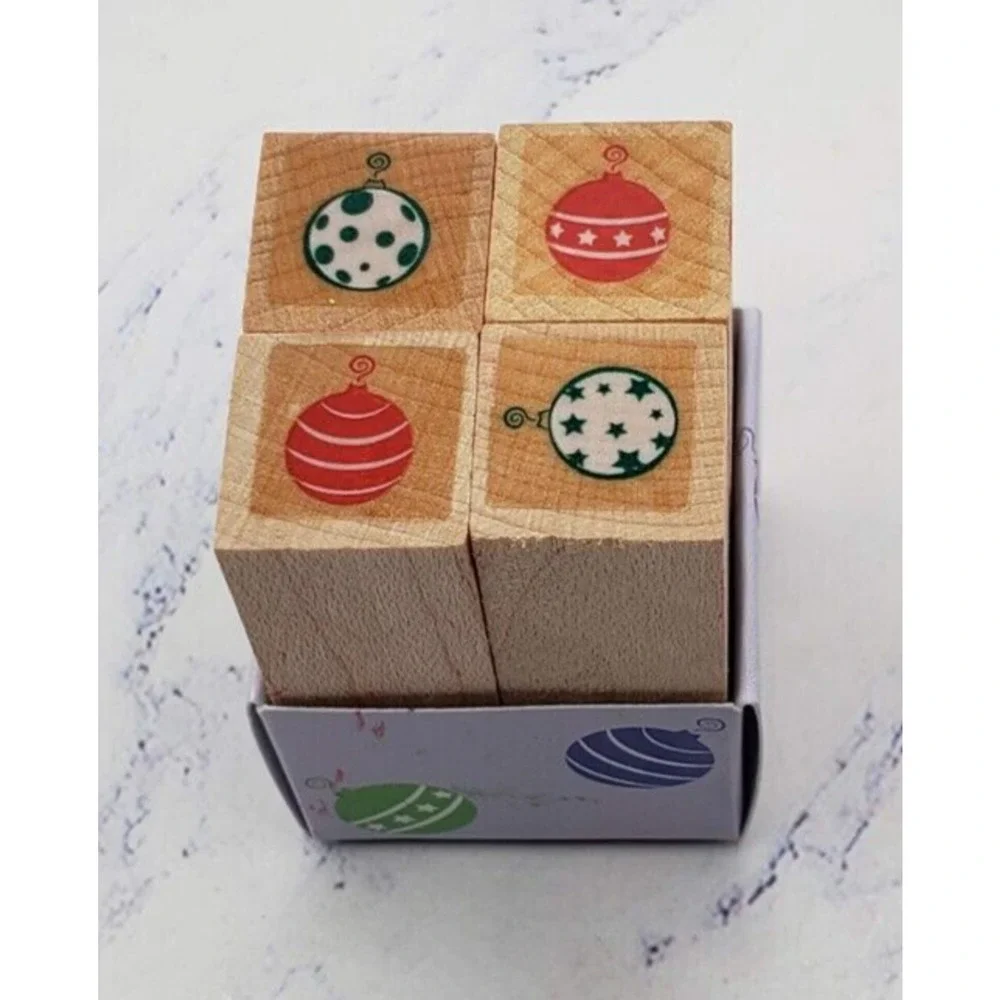 Hero Arts Little Ornaments Set Of 4 Wooden Rubber Stamps LL879